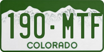 CO license plate 190MTF