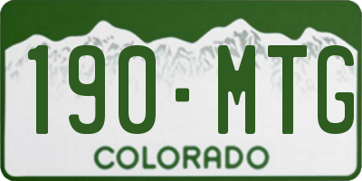 CO license plate 190MTG