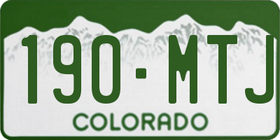 CO license plate 190MTJ