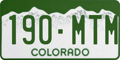 CO license plate 190MTM