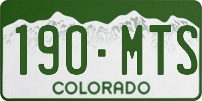CO license plate 190MTS