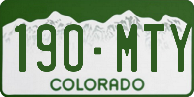 CO license plate 190MTY