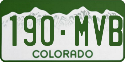 CO license plate 190MVB
