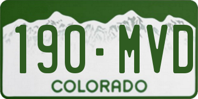 CO license plate 190MVD