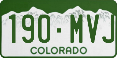 CO license plate 190MVJ