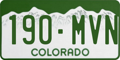 CO license plate 190MVN