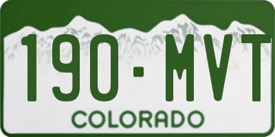 CO license plate 190MVT