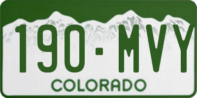 CO license plate 190MVY