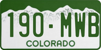 CO license plate 190MWB