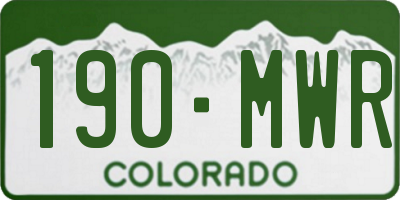 CO license plate 190MWR