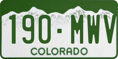 CO license plate 190MWV