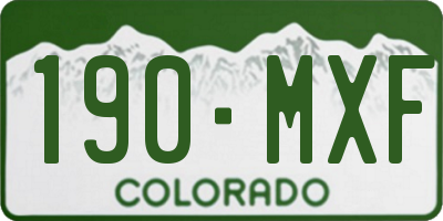 CO license plate 190MXF