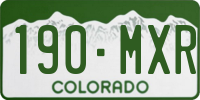 CO license plate 190MXR
