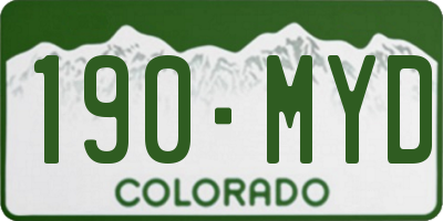 CO license plate 190MYD