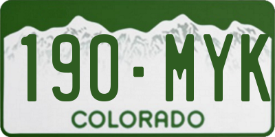 CO license plate 190MYK