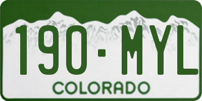 CO license plate 190MYL