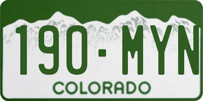 CO license plate 190MYN
