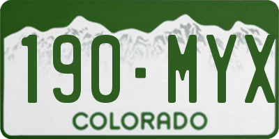 CO license plate 190MYX