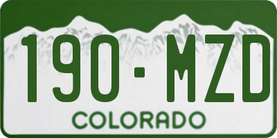 CO license plate 190MZD