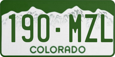 CO license plate 190MZL