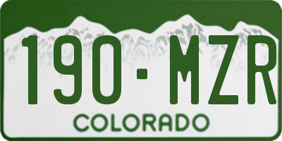 CO license plate 190MZR