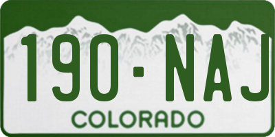 CO license plate 190NAJ