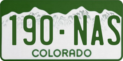 CO license plate 190NAS