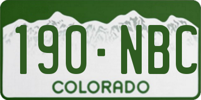 CO license plate 190NBC