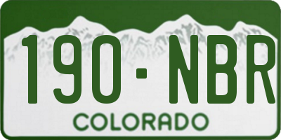 CO license plate 190NBR