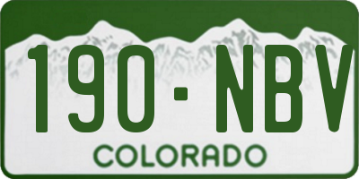 CO license plate 190NBV