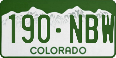 CO license plate 190NBW