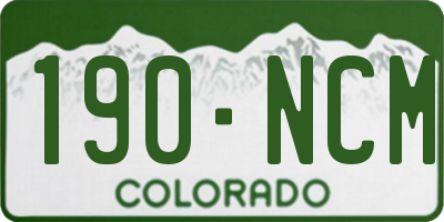 CO license plate 190NCM