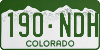 CO license plate 190NDH