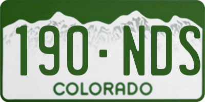 CO license plate 190NDS