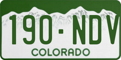CO license plate 190NDV