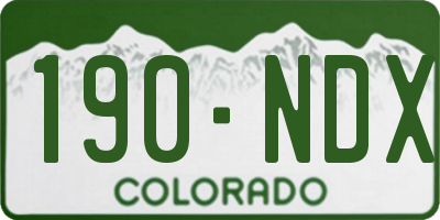 CO license plate 190NDX
