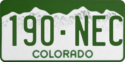 CO license plate 190NEC