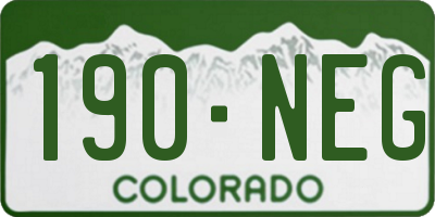 CO license plate 190NEG