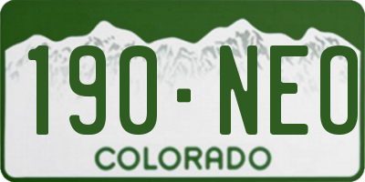 CO license plate 190NEO