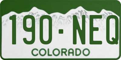 CO license plate 190NEQ