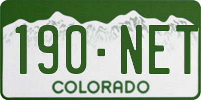 CO license plate 190NET