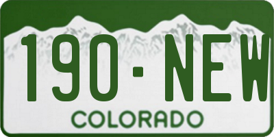 CO license plate 190NEW