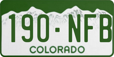 CO license plate 190NFB