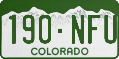 CO license plate 190NFU