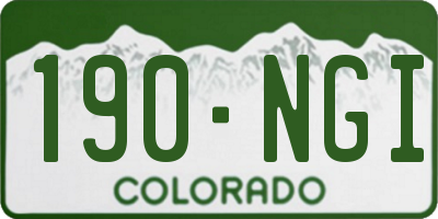 CO license plate 190NGI