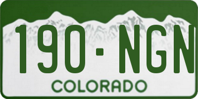 CO license plate 190NGN