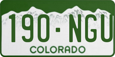 CO license plate 190NGU