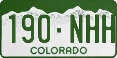 CO license plate 190NHH