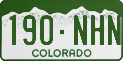 CO license plate 190NHN