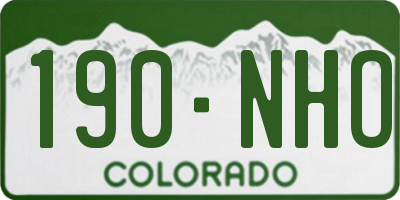 CO license plate 190NHO